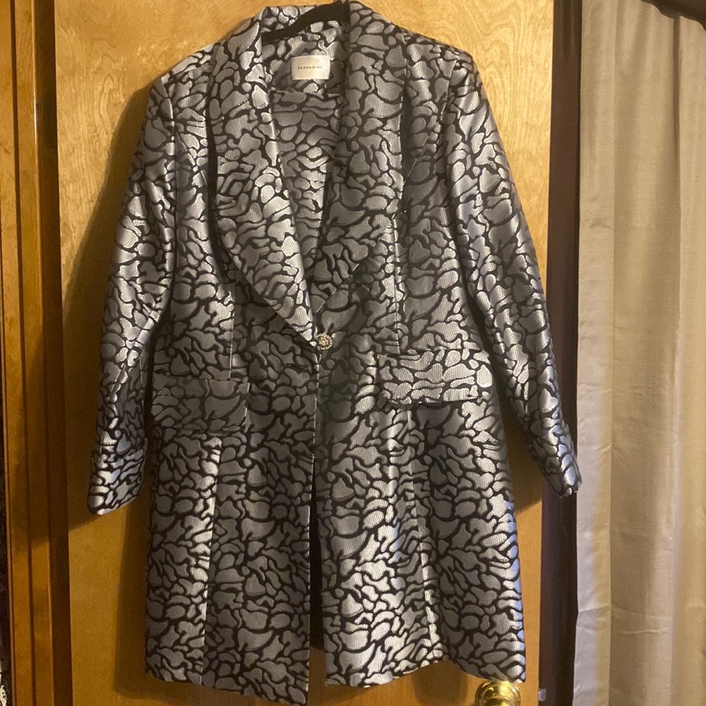 Shimmery suit jacket and skirt